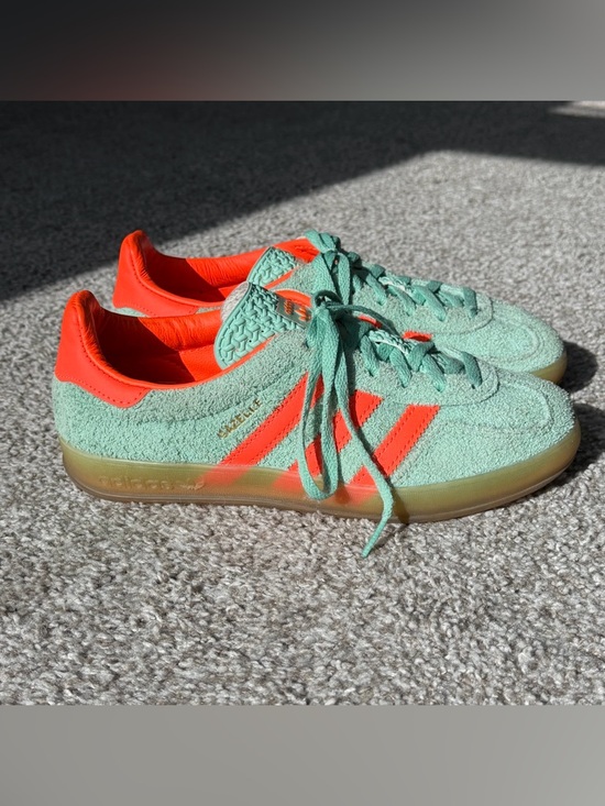 adidas Shoes - Adidas Gazelle Indoor Mint & Fluorescent Orange with Gum Sole